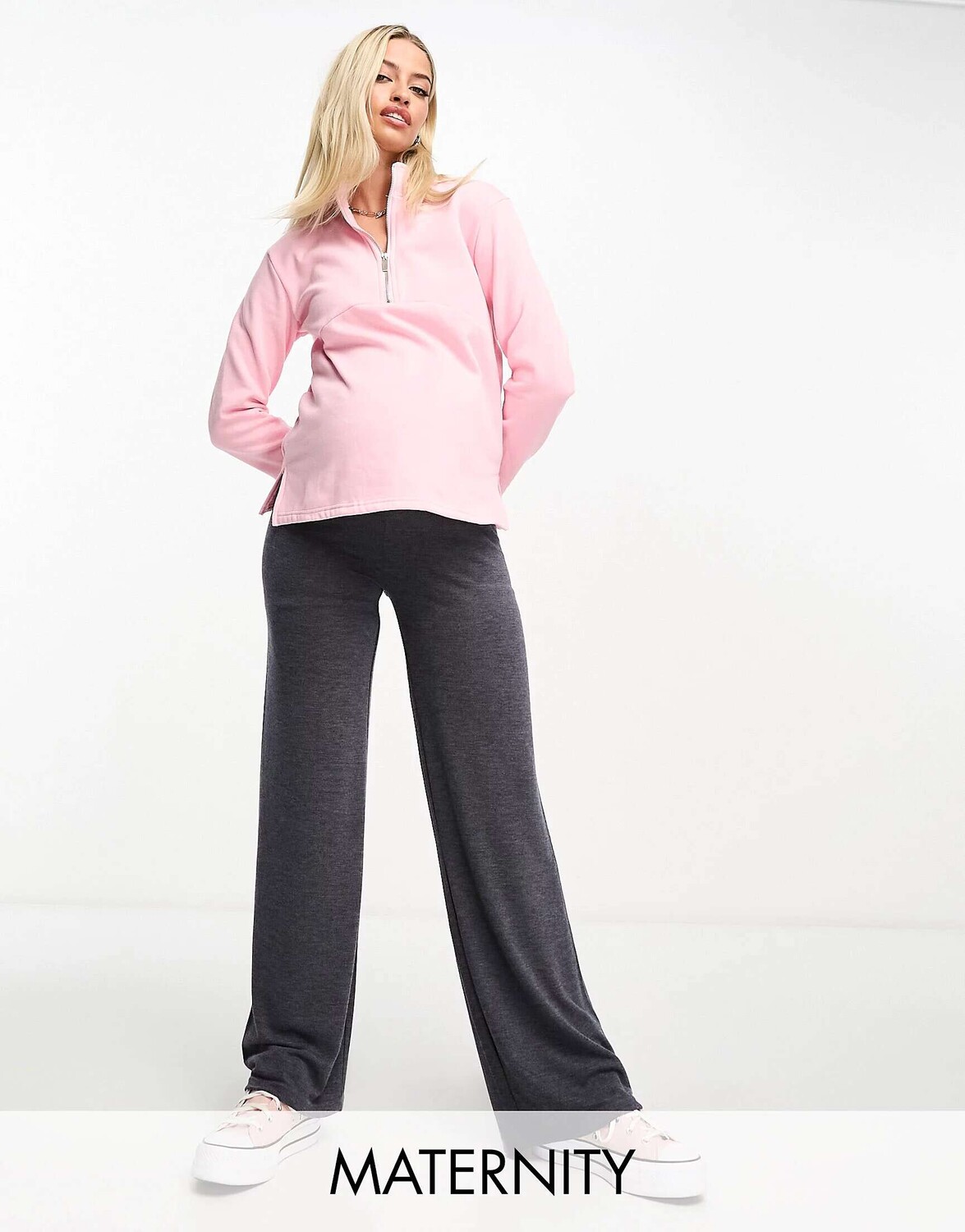 

Синие широкие брюки с завышенной талией Mamalicious Maternity Mama.licious, Синий