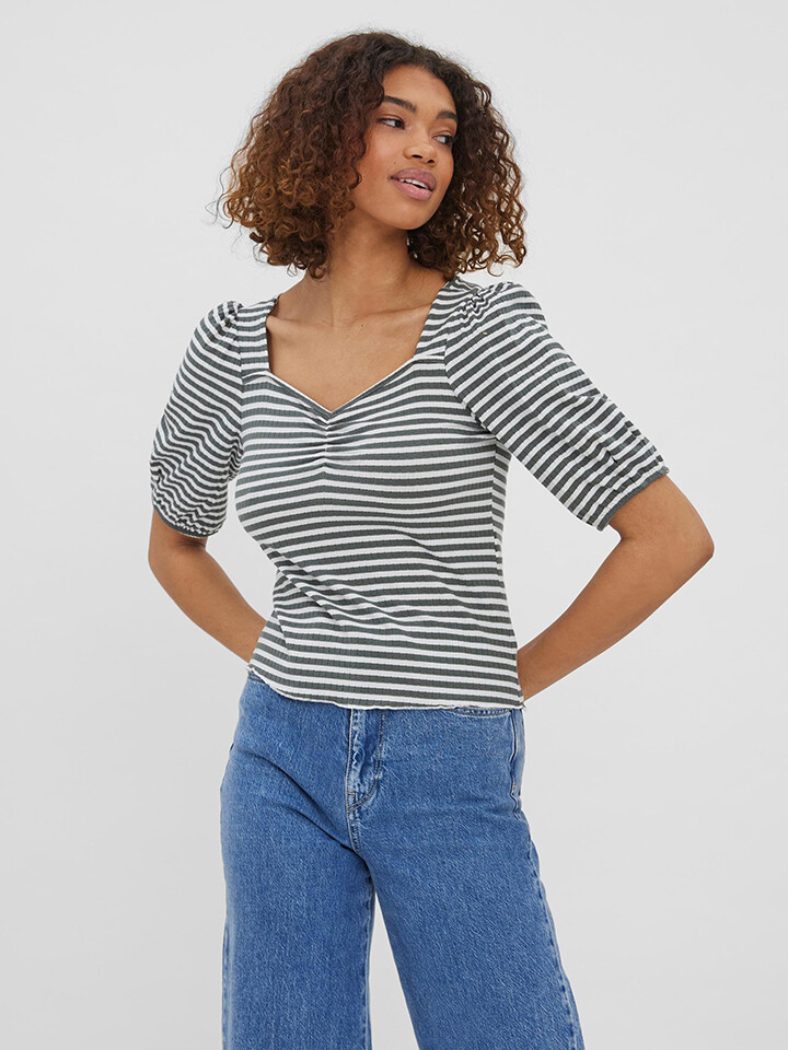 

Футболка Vero Moda Gabi, цвет Grau/Weiß