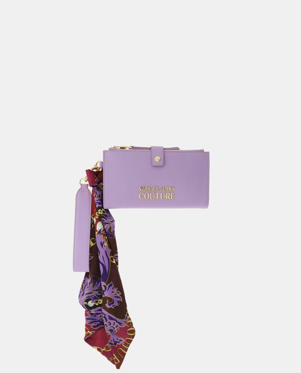 

Большой сиреневый кошелек на молнии Versace Jeans Couture, сиреневый