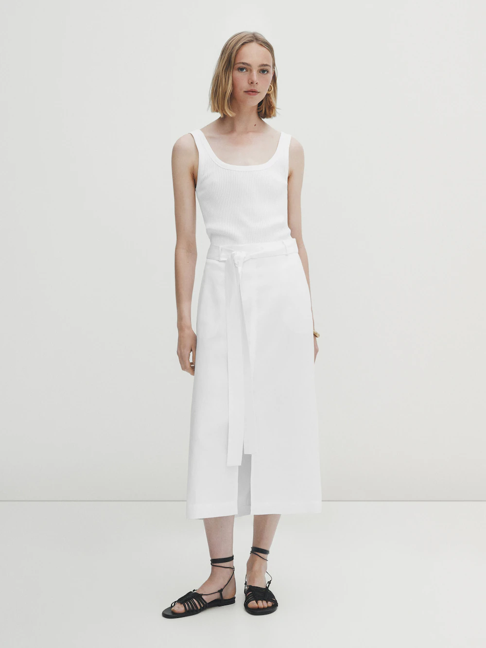 

Топ-жилет в рубчик Massimo Dutti, белый