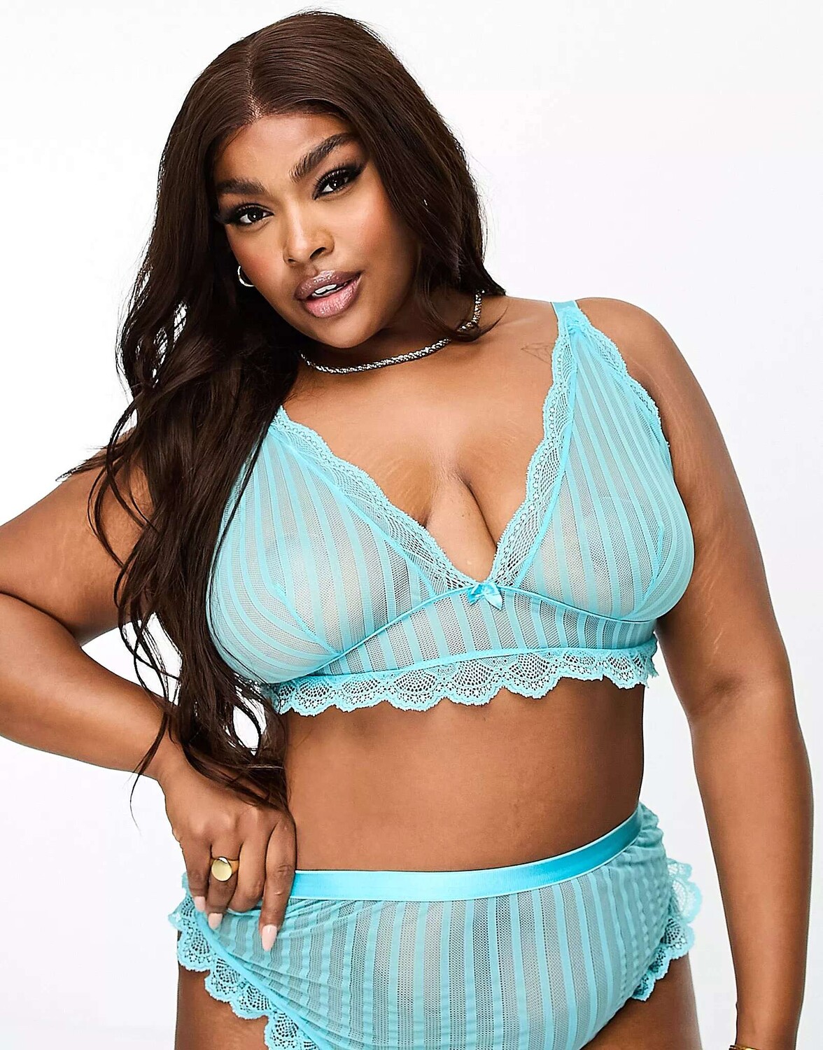 

Мягкий бюстгальтер бирюзового цвета ASOS DESIGN Curve Brooke