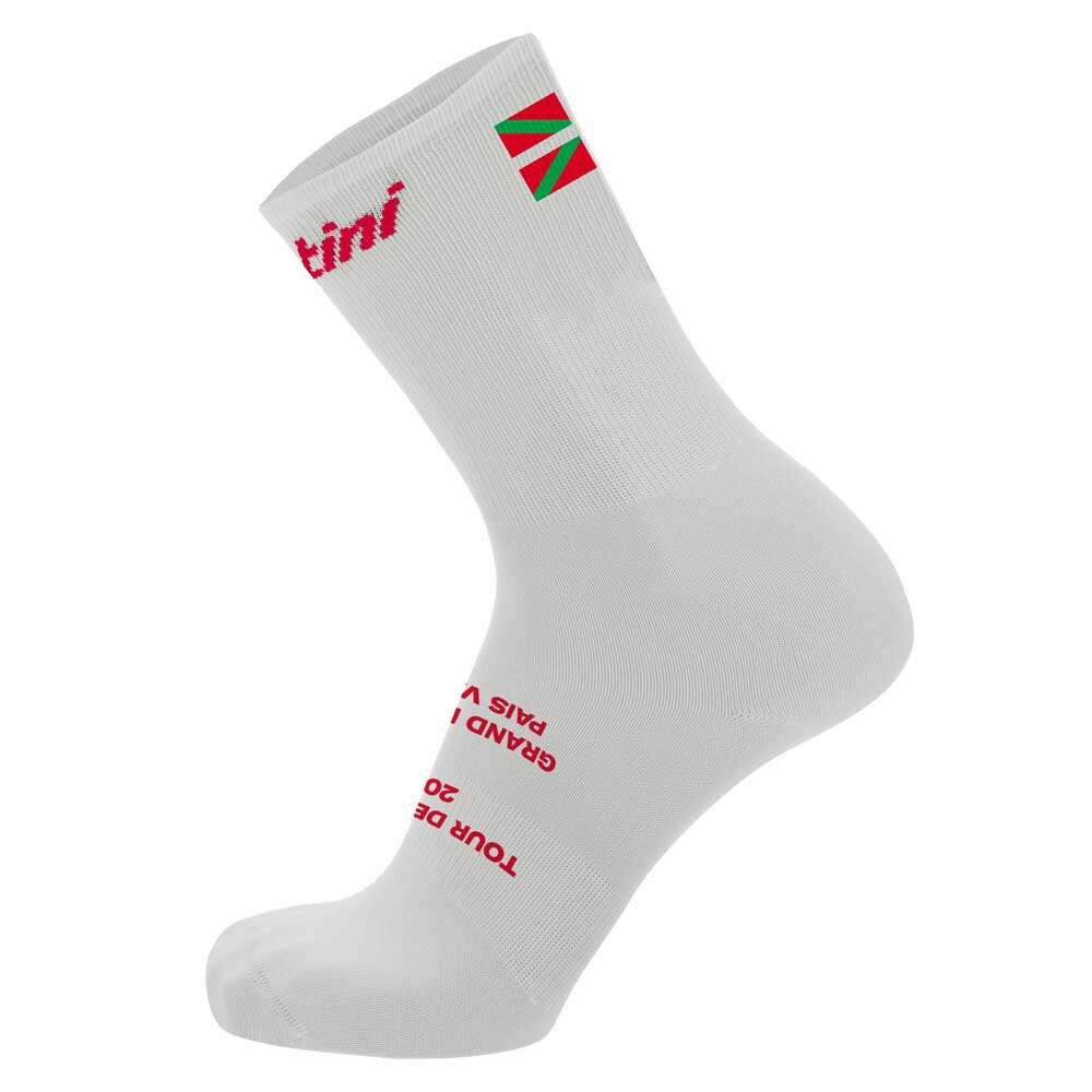 

Носки Santini Tour de France Official Grand Depart Pais Vasco 2023 Long, белый