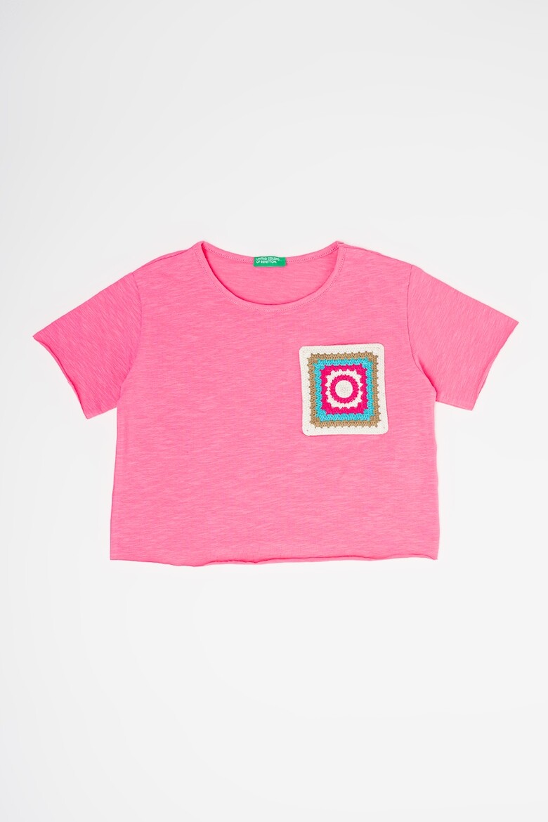 

Футболка с вязаным кружевом United Colors Of Benetton, розовый