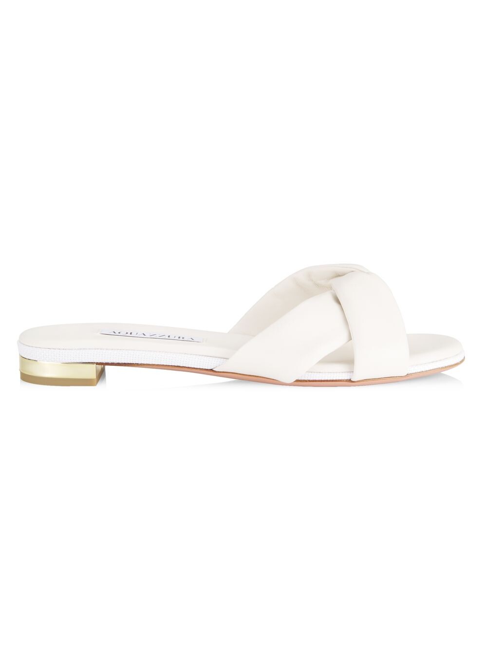 

Перекрученные кожаные шлепанцы Olie Aquazzura, белый
