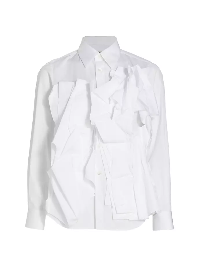 

Хлопковая рубашка с рюшами Comme Des Garçons, белый