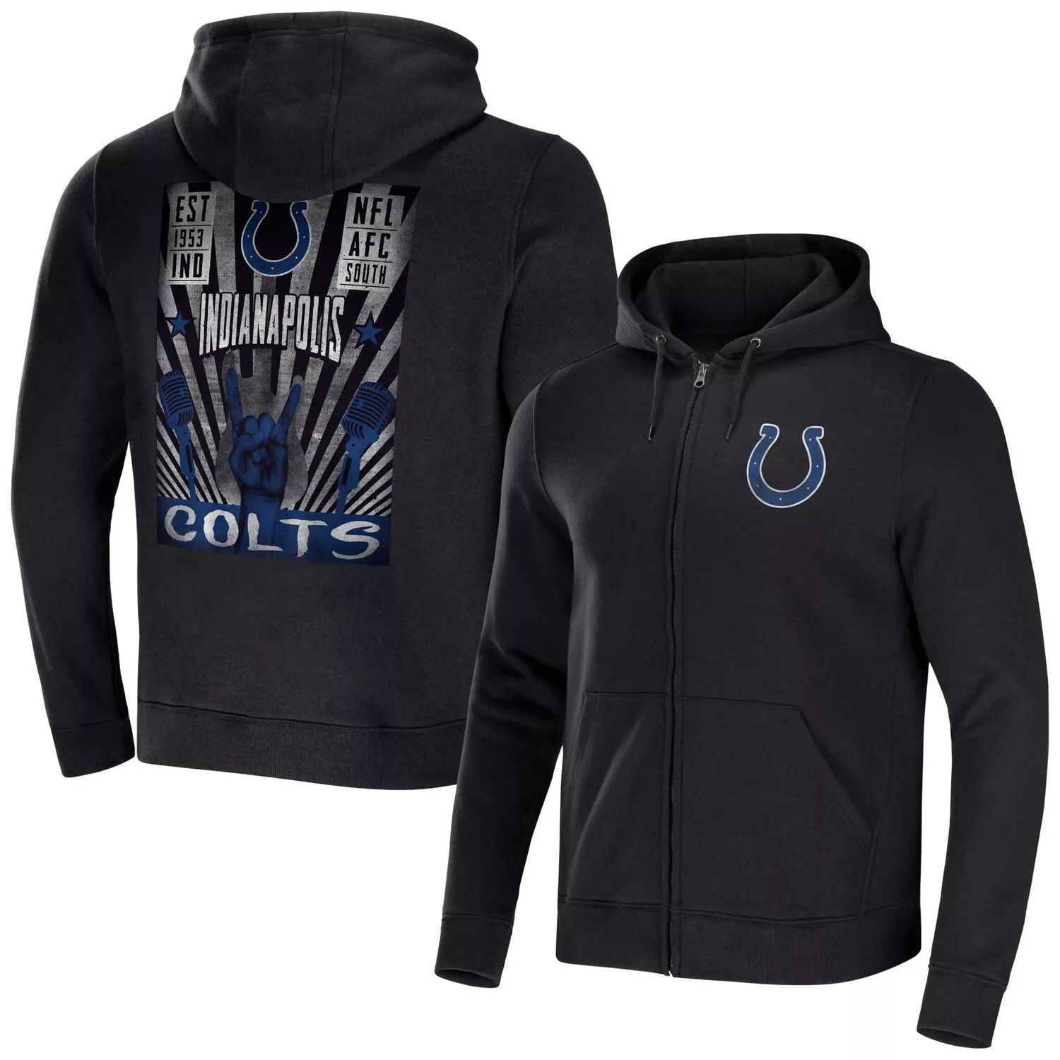 

Мужская толстовка с молнией во всю длину NFL x Darius Rucker Collection от Fanatics Black Indianapolis Colts Rocker