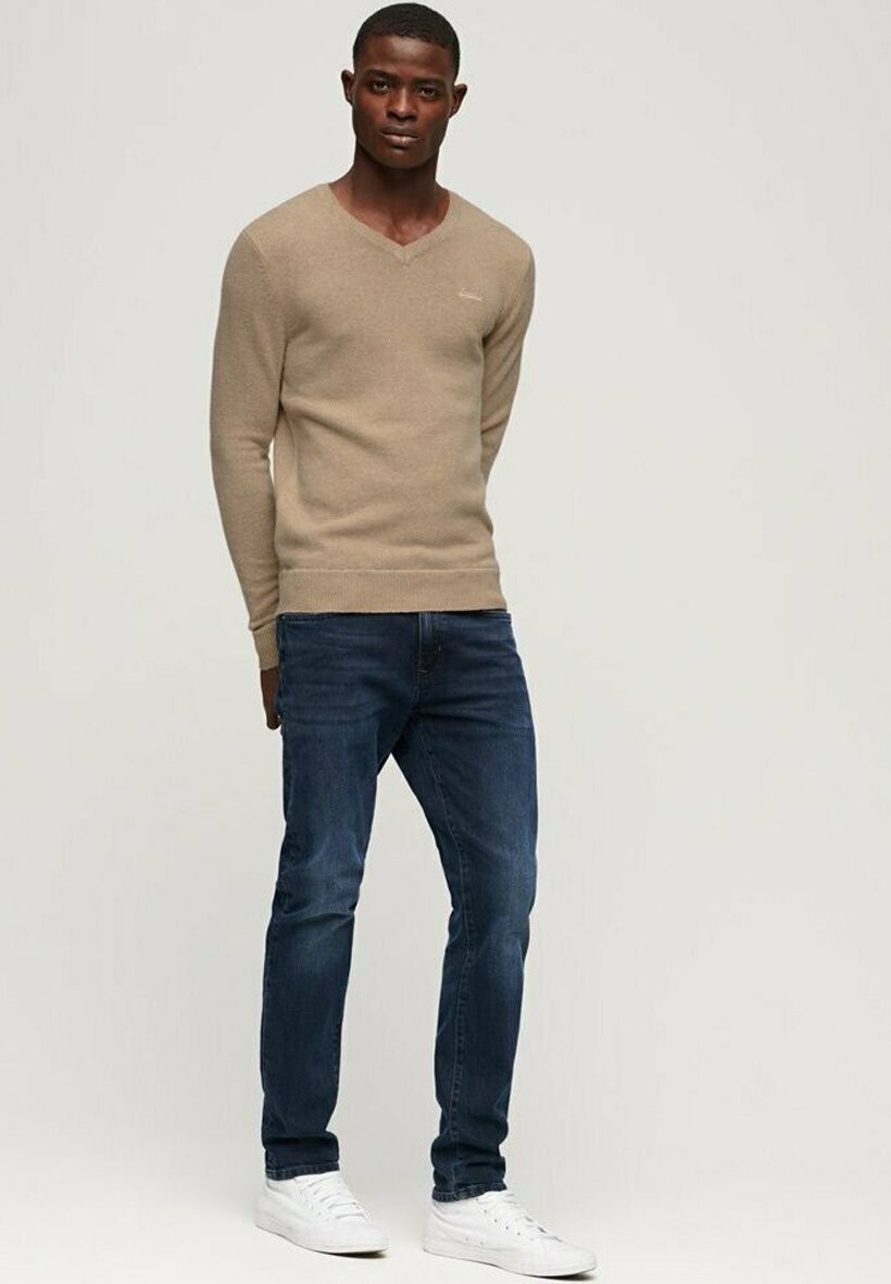 

Вязаный свитер ESSENTIAL V NECK Superdry, цвет oatmeal grey marl