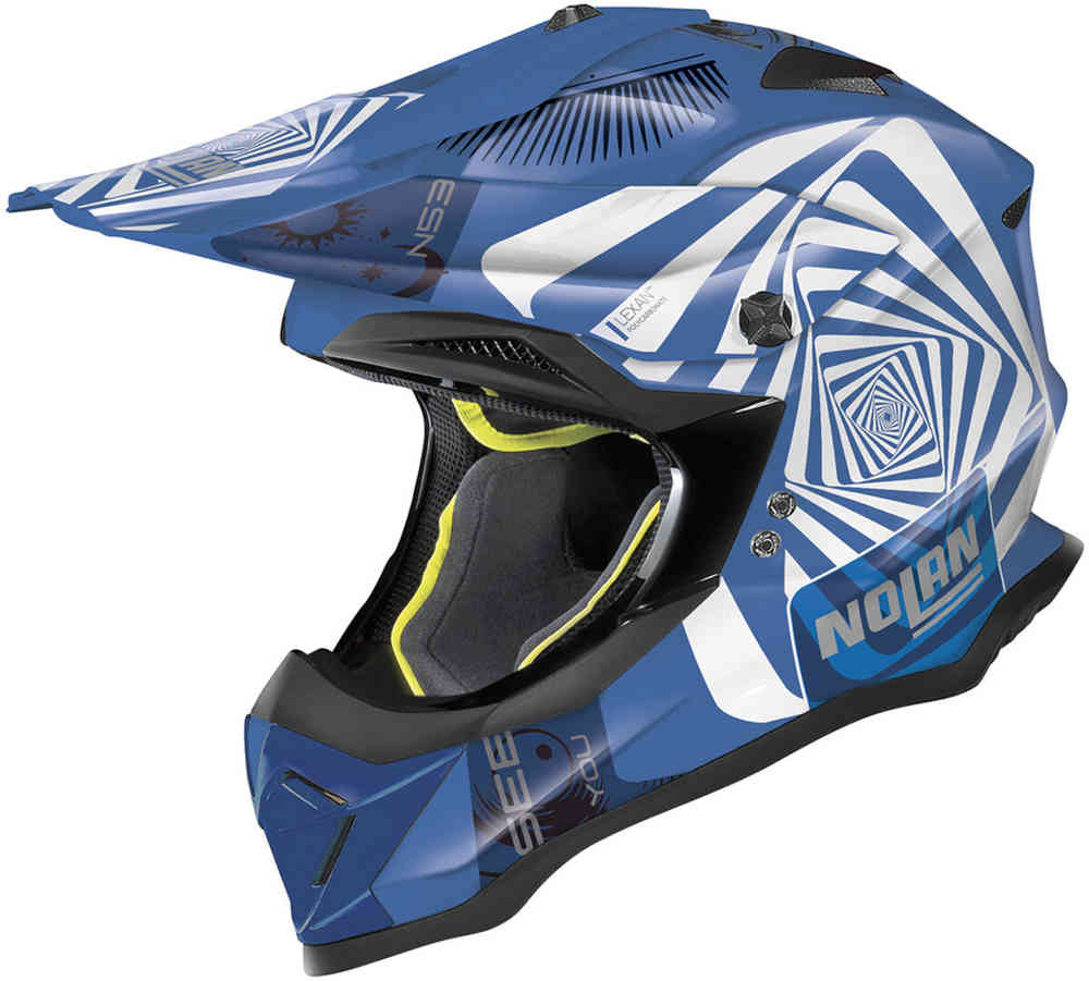 цена N53 Riddler Шлем для мотокросса Nolan, синий/белый