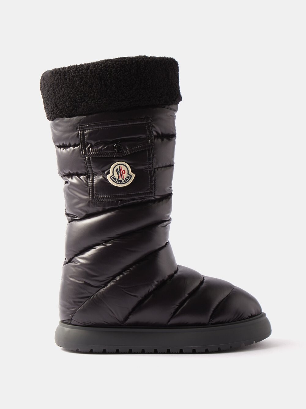 

Стеганые зимние ботинки gaia с карманами Moncler, черный