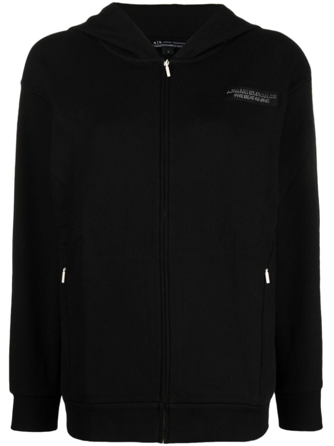 

Armani Exchange худи с молнией и логотипом, черный