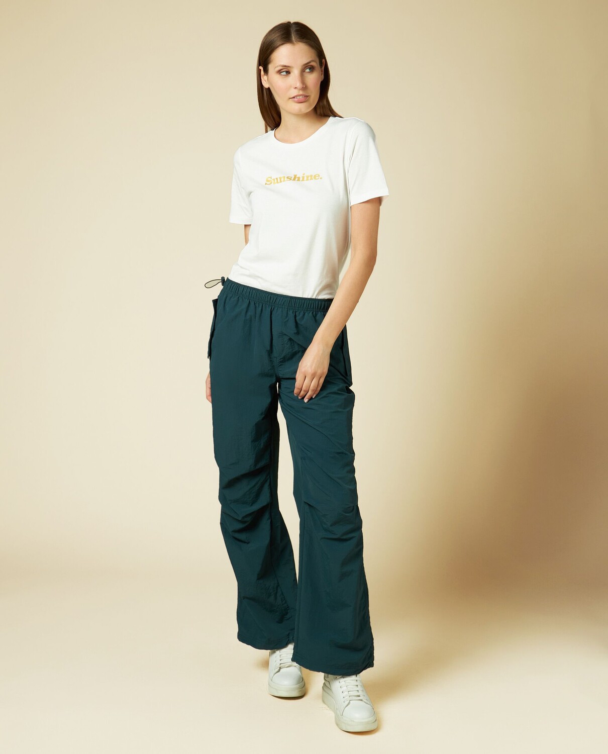 

Женские брюки из парашютной ткани NICE&CHIC, темно-зеленый