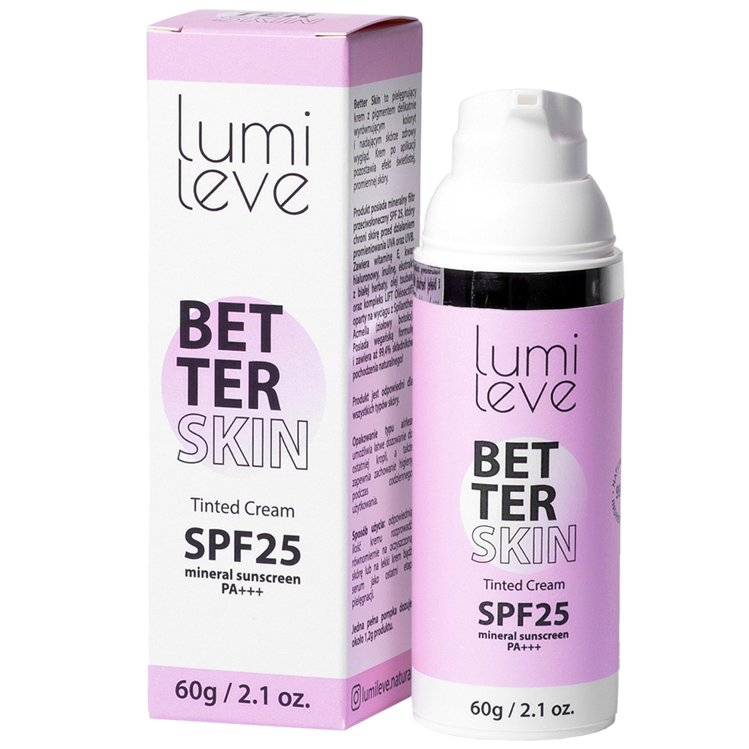 Крем-краска с фильтром spf25 Lumileve Better Skin Tinted Cream, 60г тональный крем skin evolution 20 тон от бренда люксвизаж