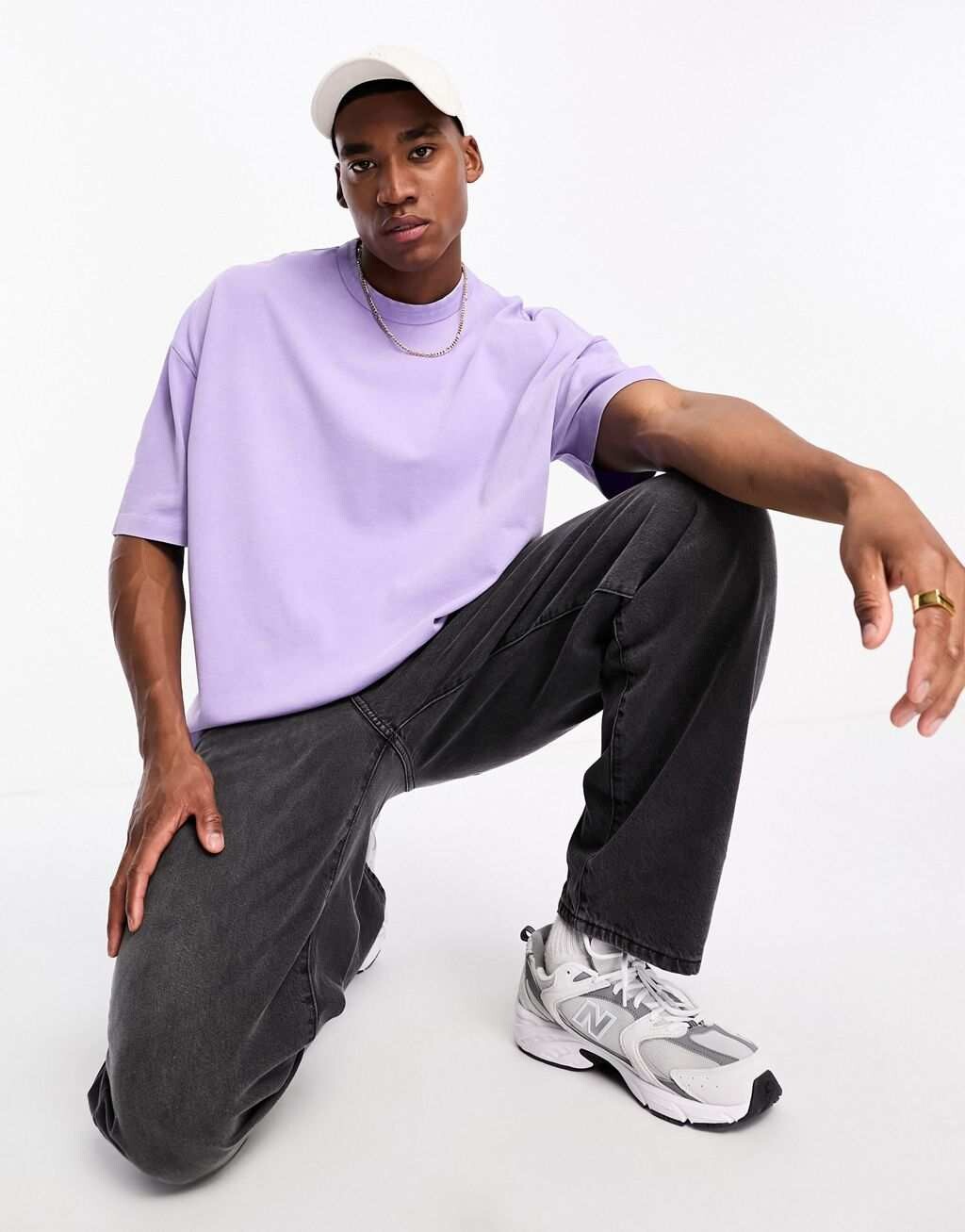 

Объемная фиолетовая футболка-тяжеловес ASOS DESIGN, Фиолетовый