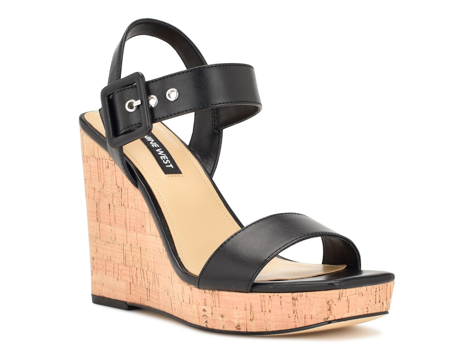 

Сандалии на танкетке Nine West Courts, черный