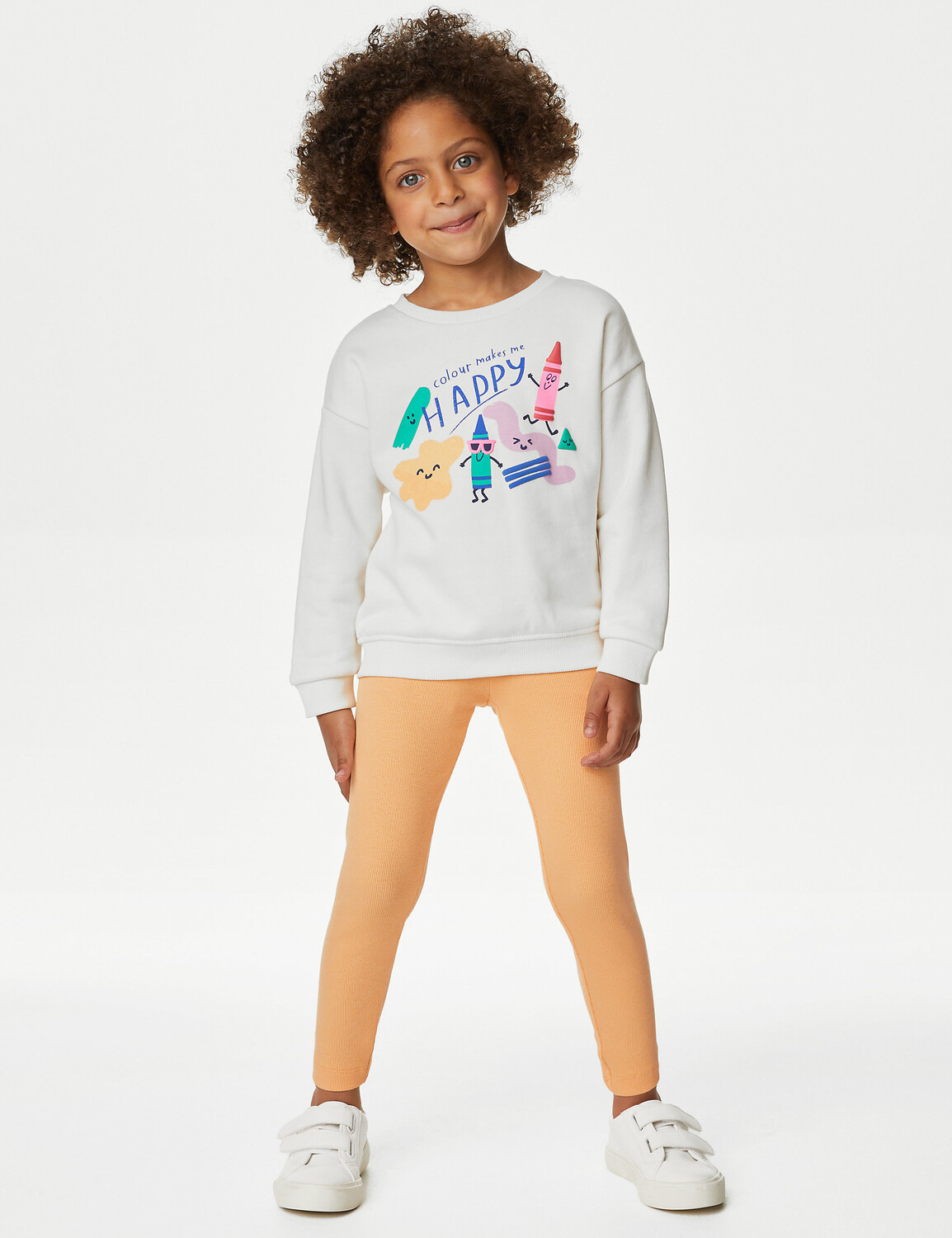 

Леггинсы в рубчик из чистого хлопка (2–8 лет) Marks & Spencer, желтый