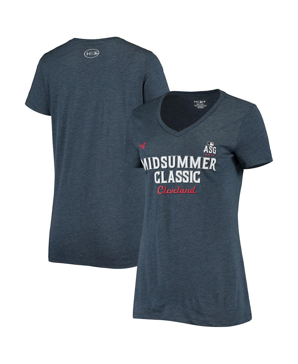 

Женская темно-синяя футболка MLB All-Star Game Midsummer Classic Tri-Blend Performance с v-образным вырезом 2019 Under Armour