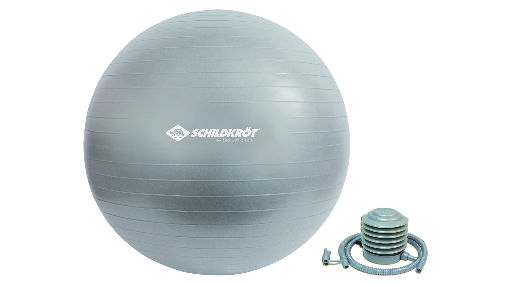 Schildkröt Fitness Мяч для упражнений 65 см, без фталатов, с шариковым насосом, серебро высококачественная пенополиуретановая базовая веревка для тенниса тренировочное оборудование для начинающих тренировочное оборудовани