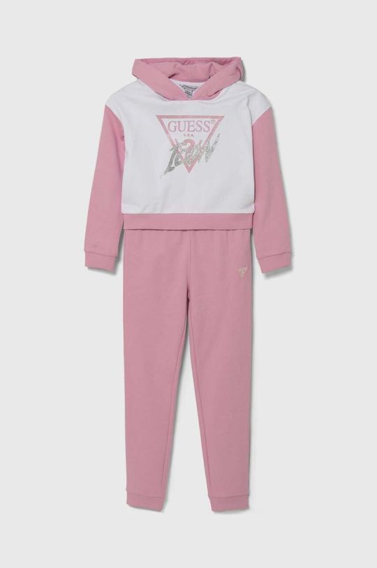 цена Детский спортивный костюм Guess из хлопка, розовый