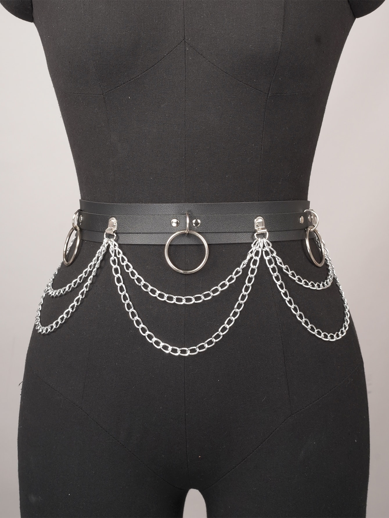 1шт женский модный ремень из искусственной кожи с ремешком-цепочкой, черный чокер женский в готическом стиле арт 27