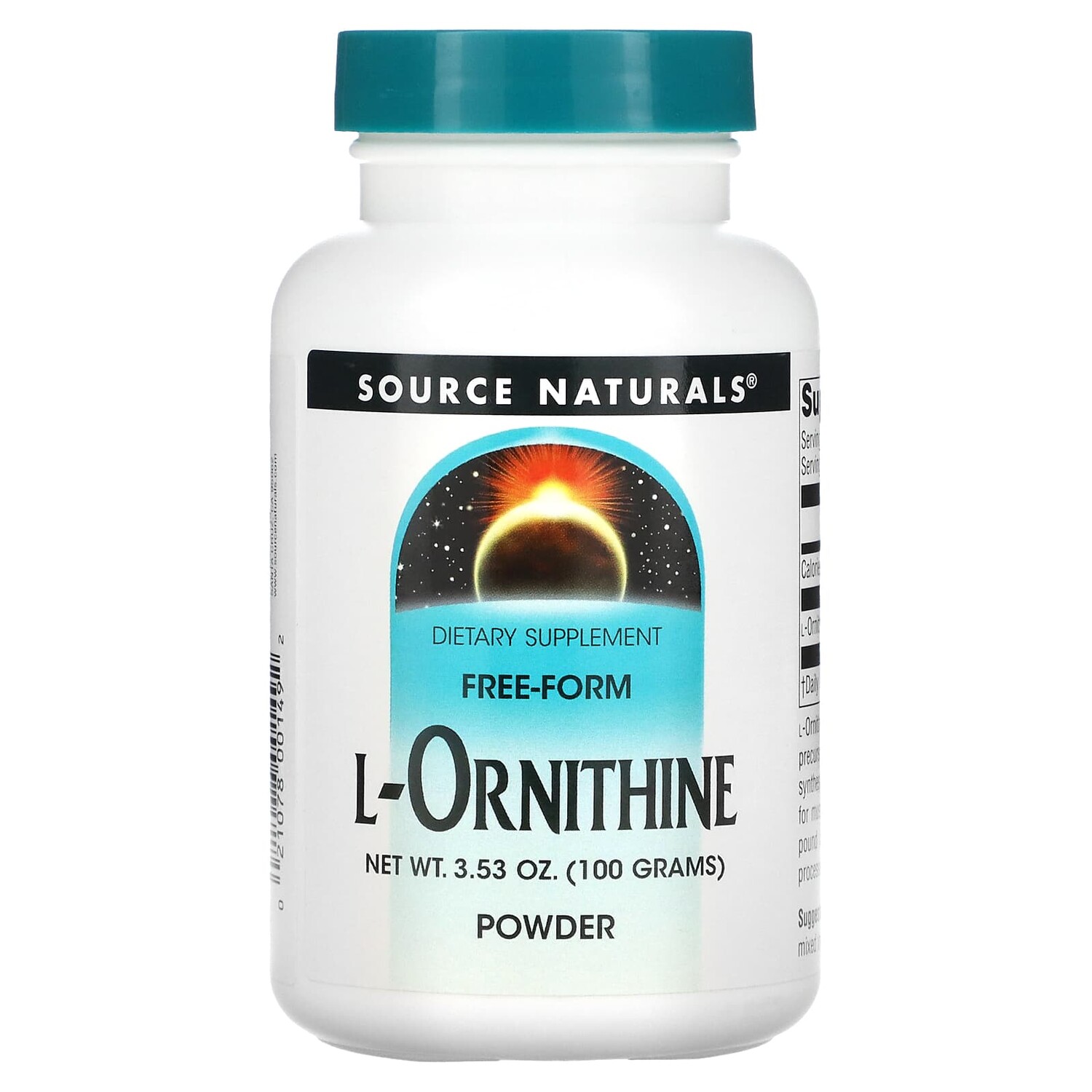 

L-орнитин в виде порошка, 100 г (3,53 унции), Source Naturals