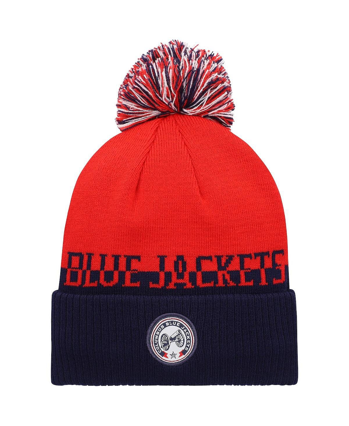 

Мужские красные, темно-синие куртки Columbus Blue Jackets Cold.Rdy вязаная шапка с манжетами и помпоном adidas