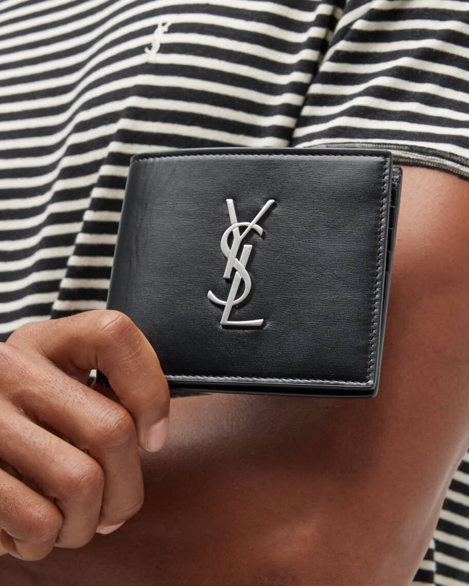 

Мужской кожаный кошелек Cassandre Box с монограммой в два сложения Saint Laurent