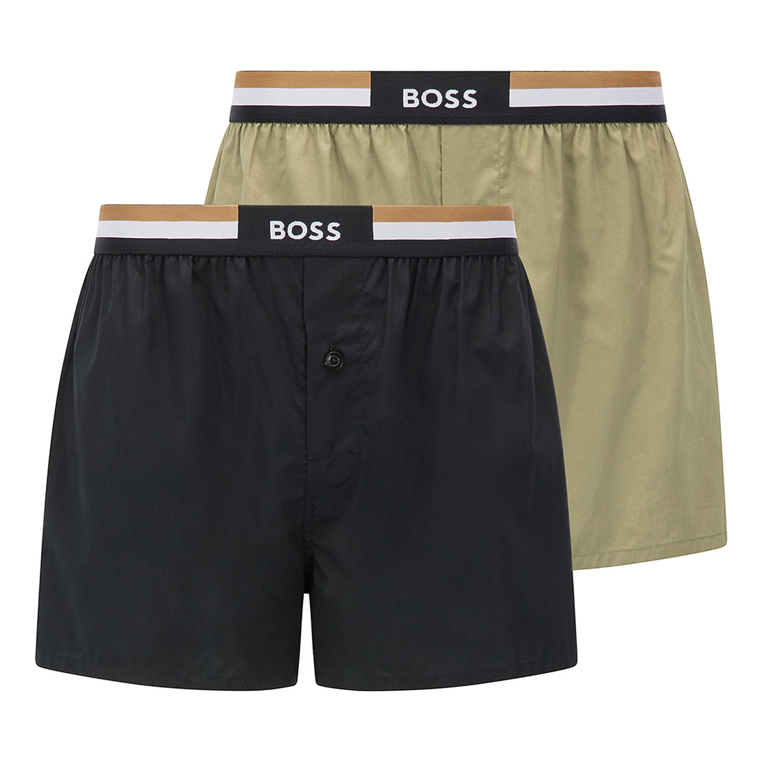 Боксеры BOSS Web-Boxershorts 2 шт, оливковый/черный