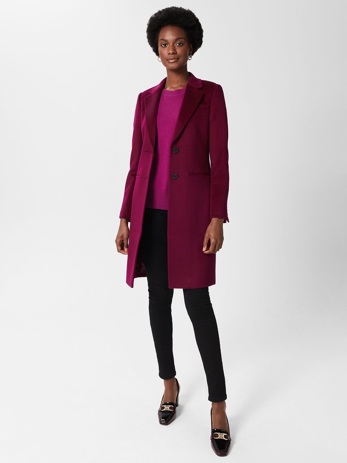 

Шерстяное пальто Hobbs Petite Tilda, цвет теплой сливы