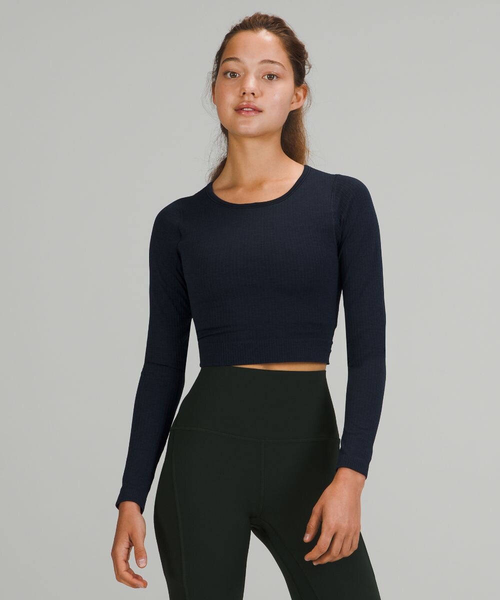 

Рубашка с длинными рукавами Ebb to Street Lululemon, нави