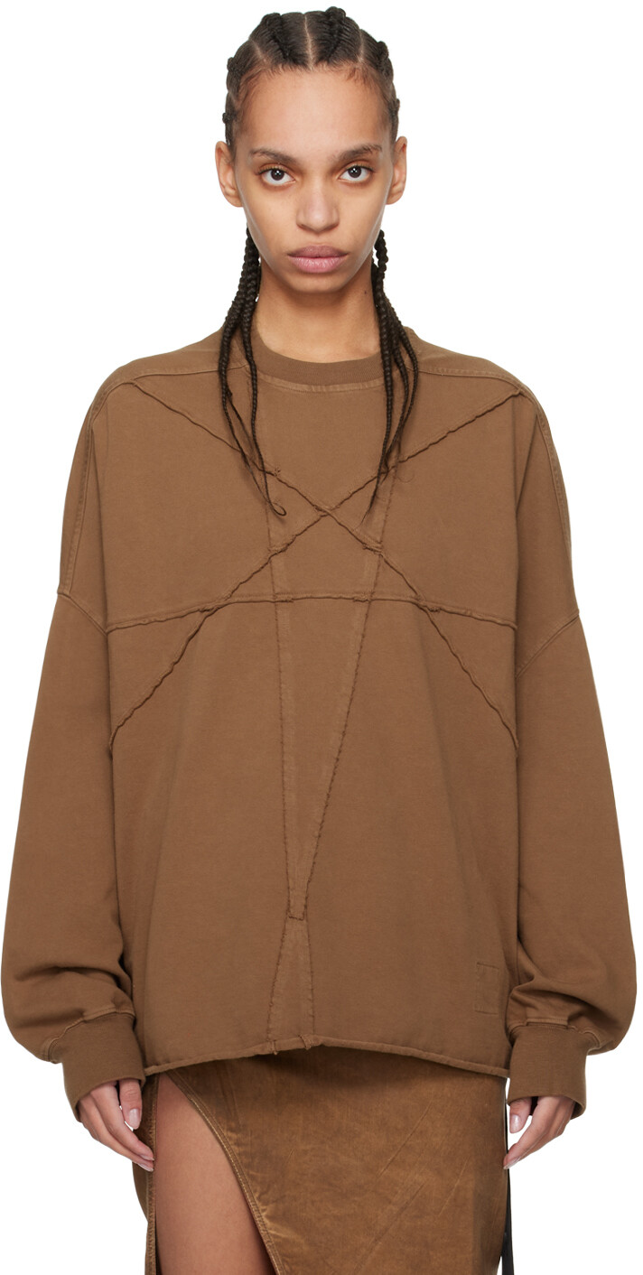 

Коричневый свитшот Crater T Rick Owens Drkshdw