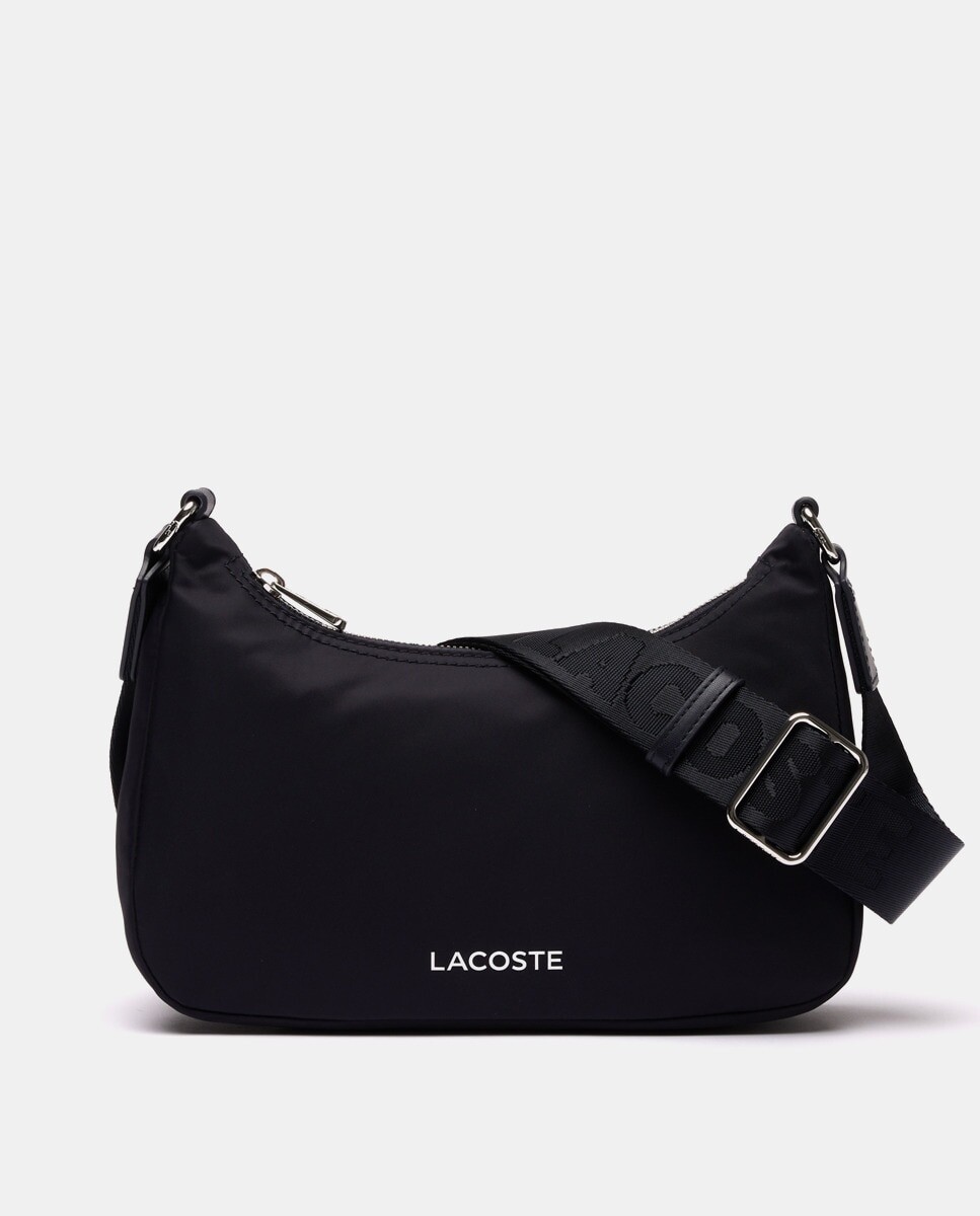 

Средний черный хобо с застежкой-молнией Lacoste, черный