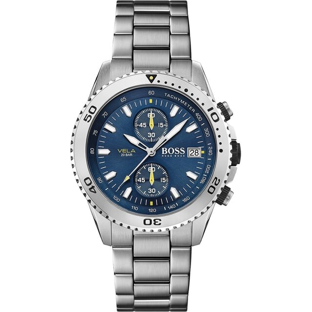 

Мужские часы-хронограф Vela 1513775 Hugo Boss, серебряный