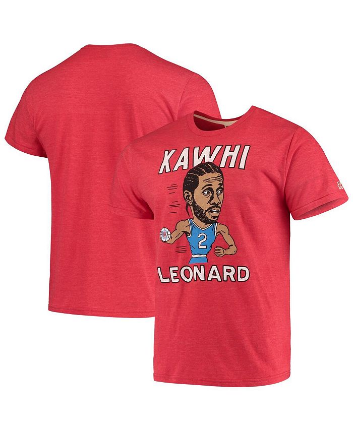 

Мужская красная футболка Kawhi Leonard LA Clippers Caricature Tri-Blend Homage, красный