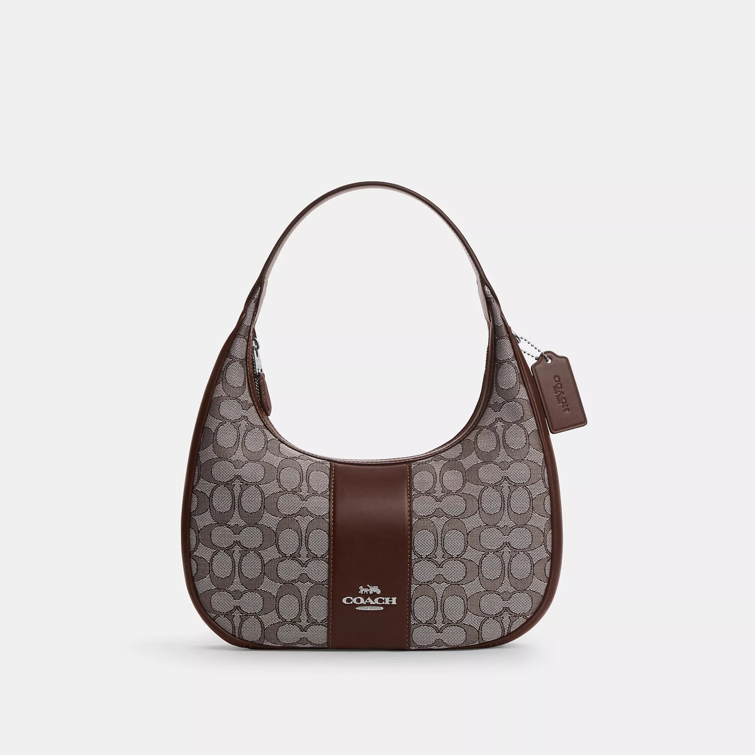 

Сумка на плечо Carmen из фирменного жаккарда Coach Outlet, цвет Oak/Maple