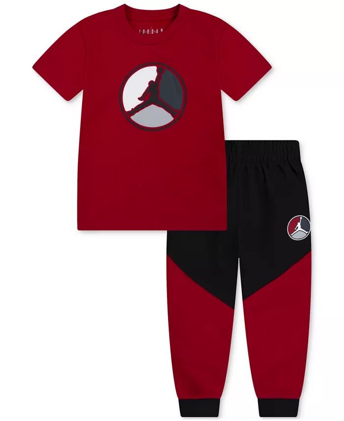 

Футболка Jumpman и летные штаны для маленьких мальчиков, комплект из 2 предметов Jordan, черный