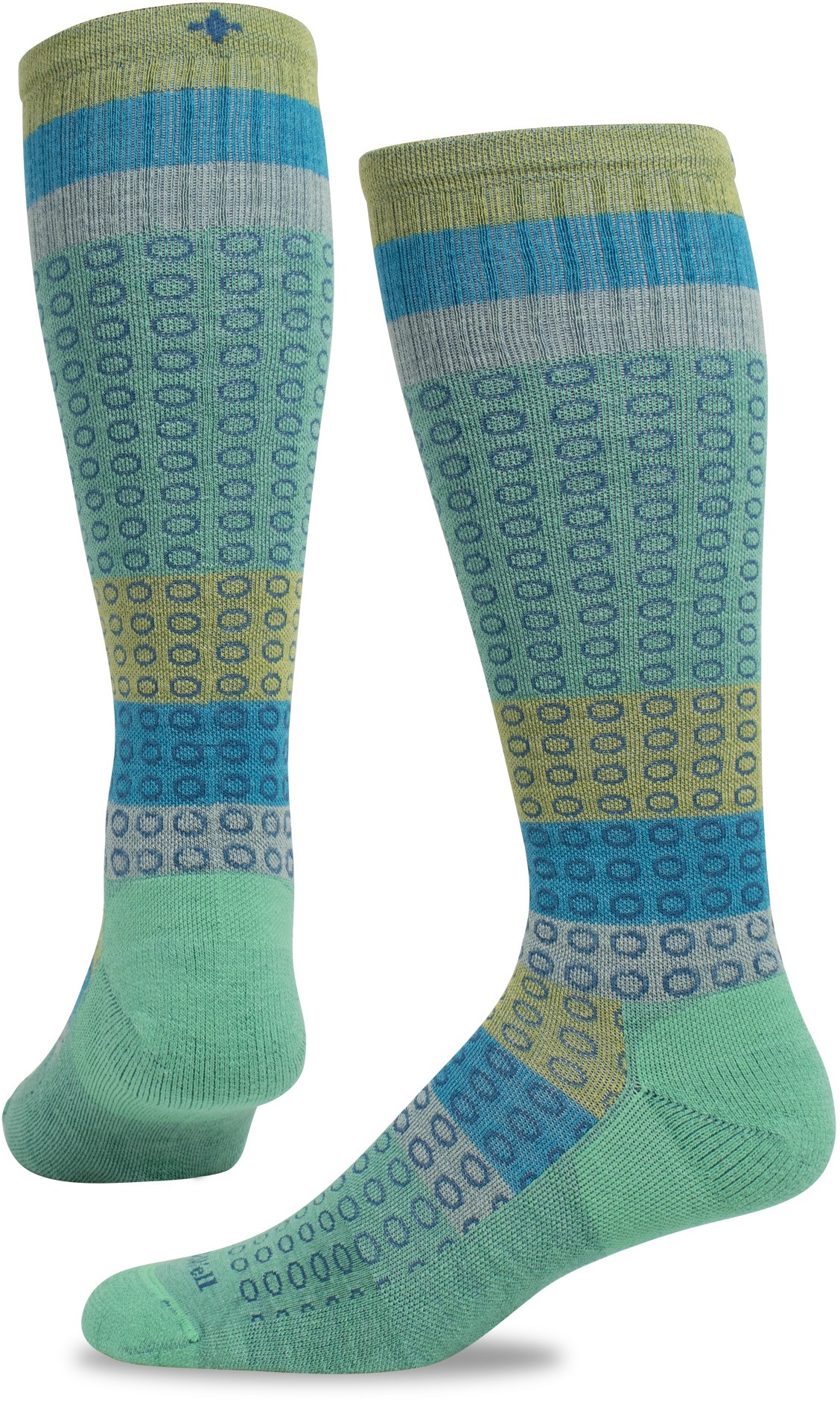 цена Компрессионные носки полного круга, широкие по размеру икры, женские Sockwell, зеленый