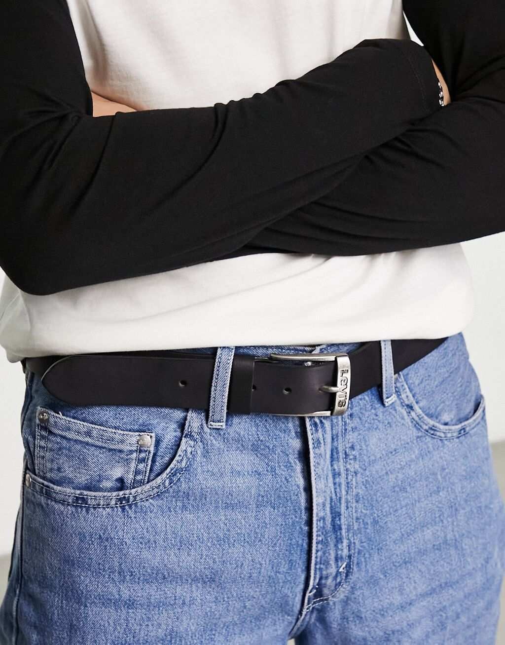 

Черный кожаный ремень Levi's New Duncan