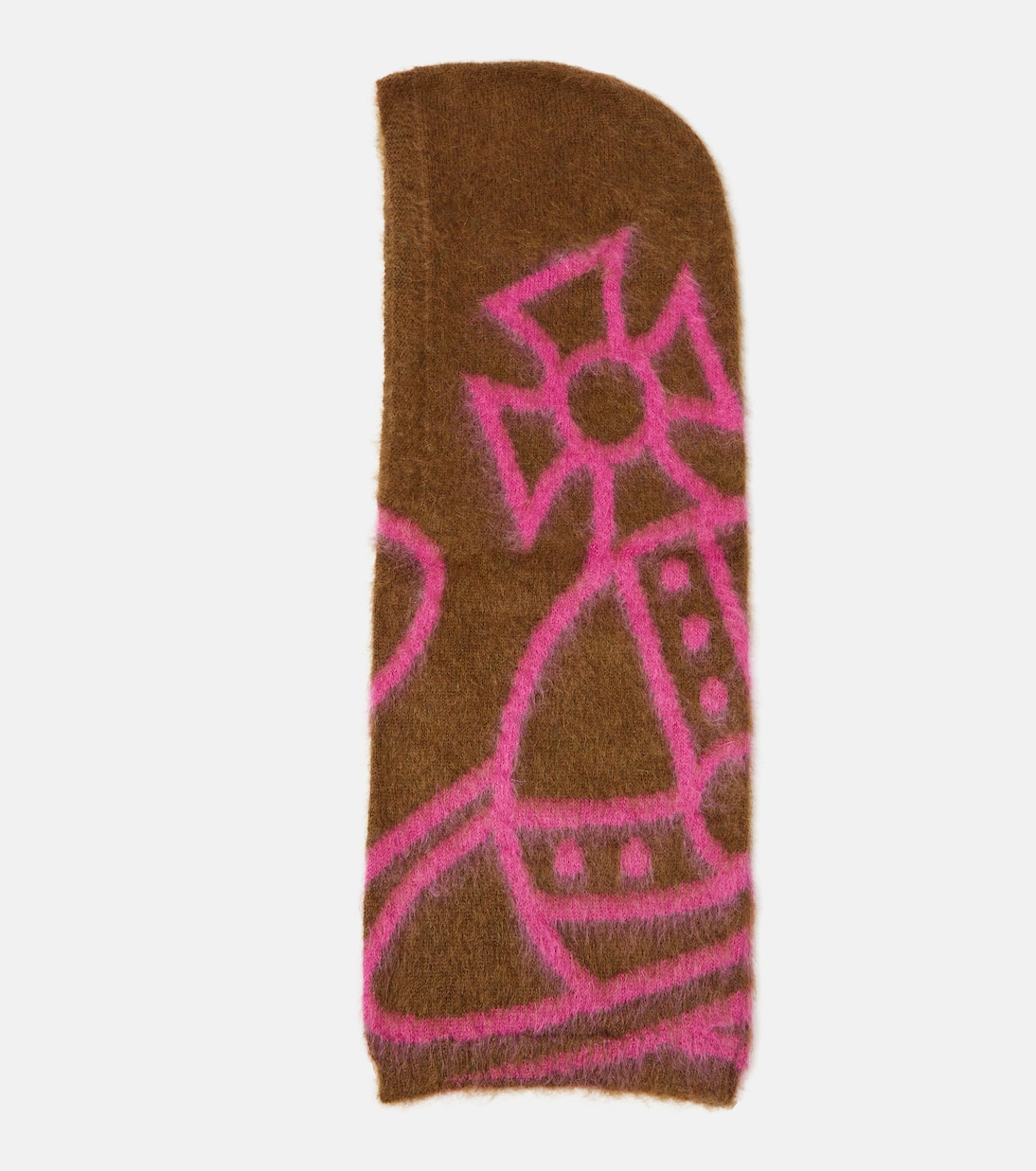 Капюшон из смесовой шерсти с графическим рисунком Vivienne Westwood, коричневый