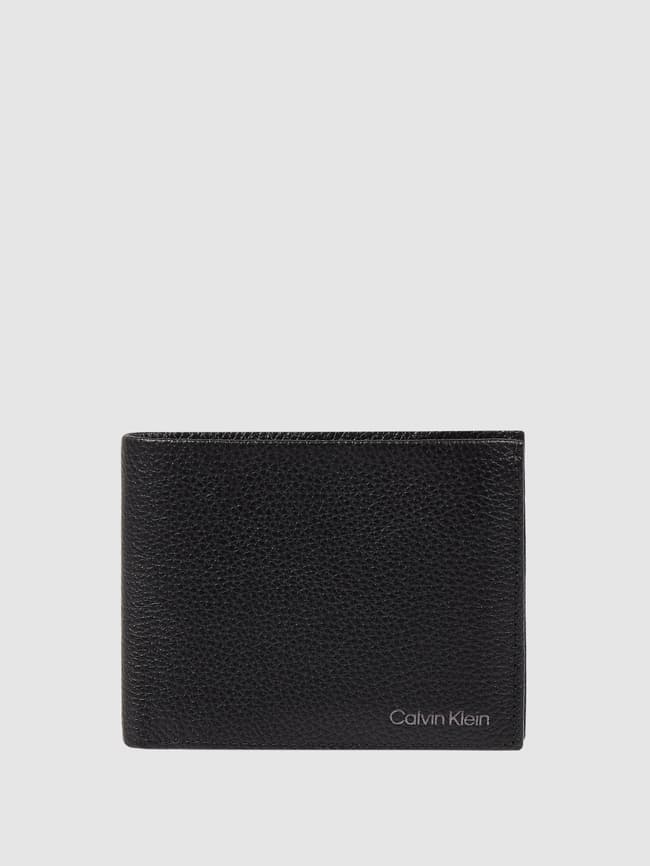 Кожаный кошелек - блокировка RFID Calvin Klein, черный женский кошелек из натуральной коровьей кожи с rfid блокировкой с 6 отделениями для карт и застежкой молнией