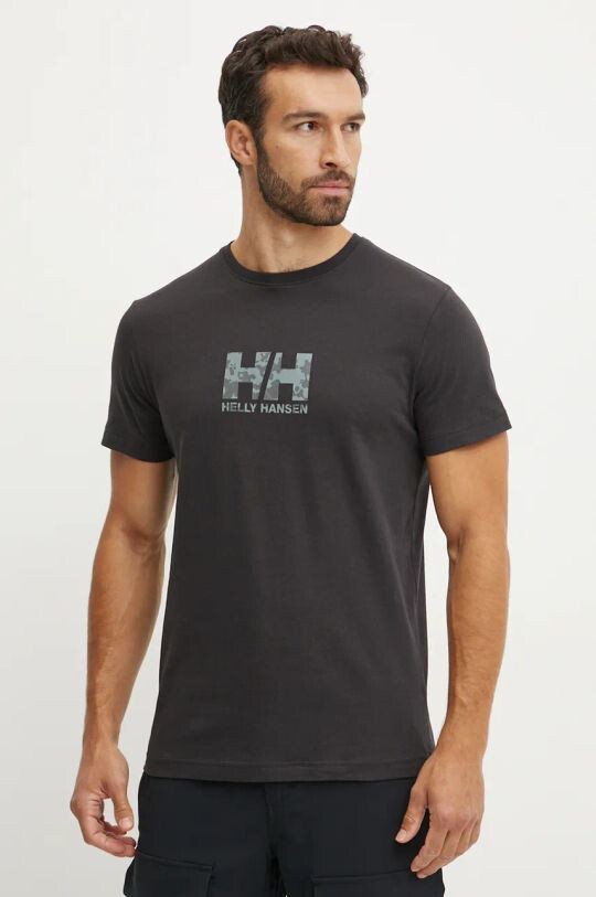 

Хлопковая футболка Helly Hansen, черный