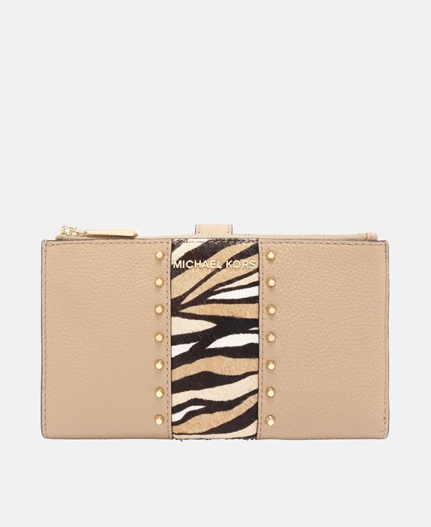 

Кожаный клатч Michael Michael Kors, кэмел