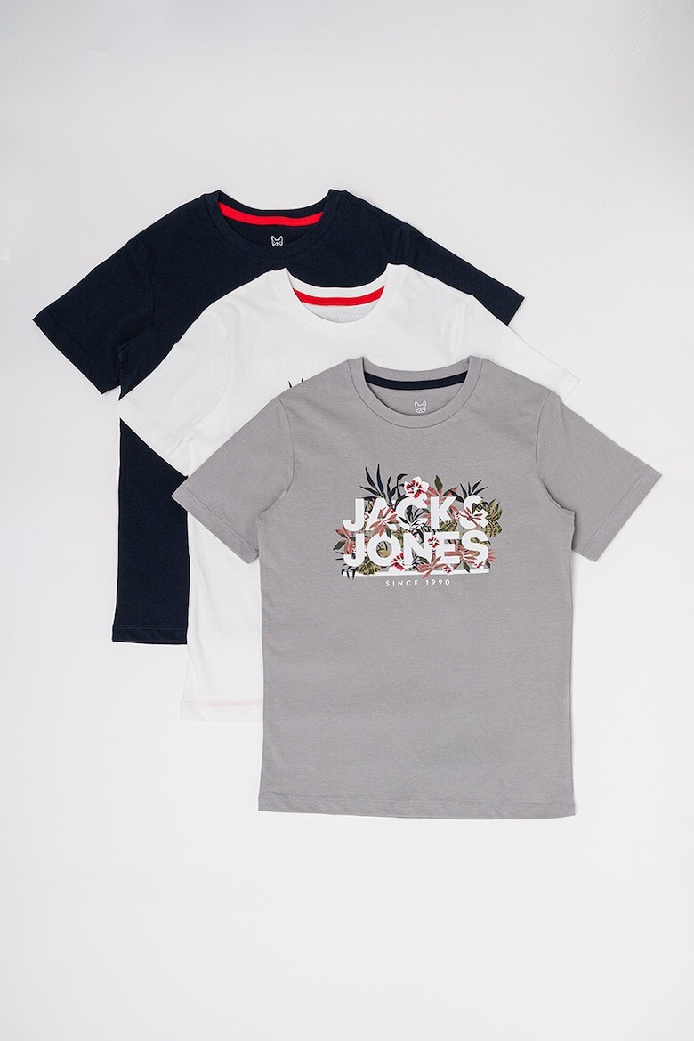 

Футболка с логотипами - 3 шт Jack & Jones, серый