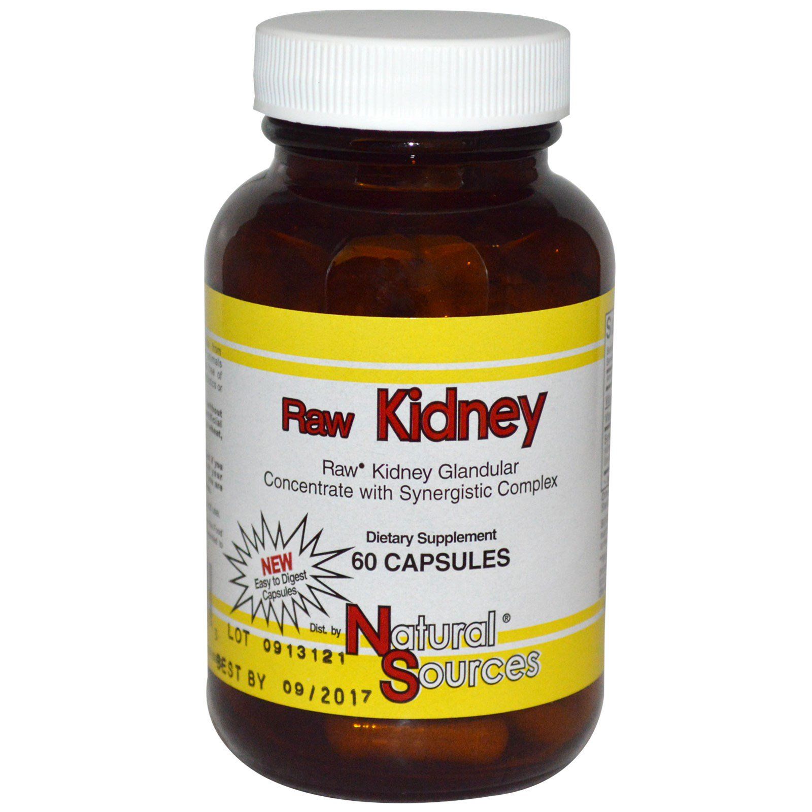 Natural Sources Raw Kidney 60 капсул jamieson natural sources ironvegan пророщенный протеин двойной шоколад 750 г 26 4 унции