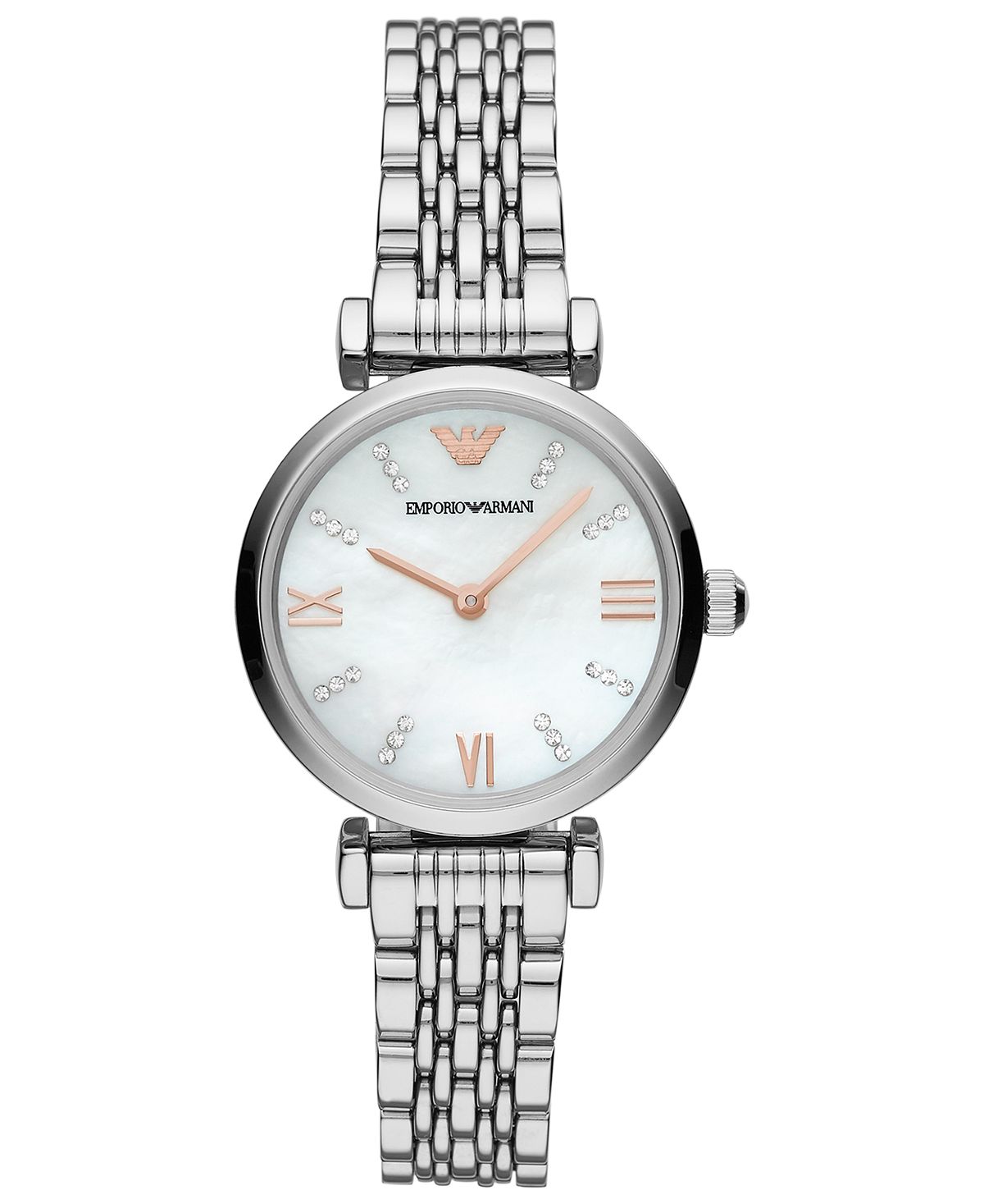 Женские часы-браслет из нержавеющей стали 32 мм Emporio Armani, серебро