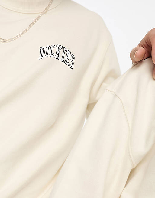 

Белоснежный свитшот с логотипом на левой груди Dickies aitkin эксклюзивно для asos