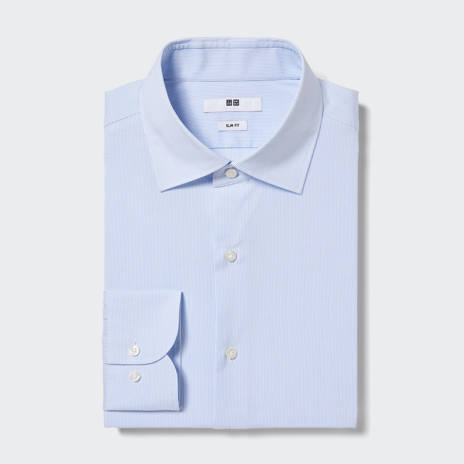 

Рубашка UNIQLO Easy Care в полоску узкого кроя, синий