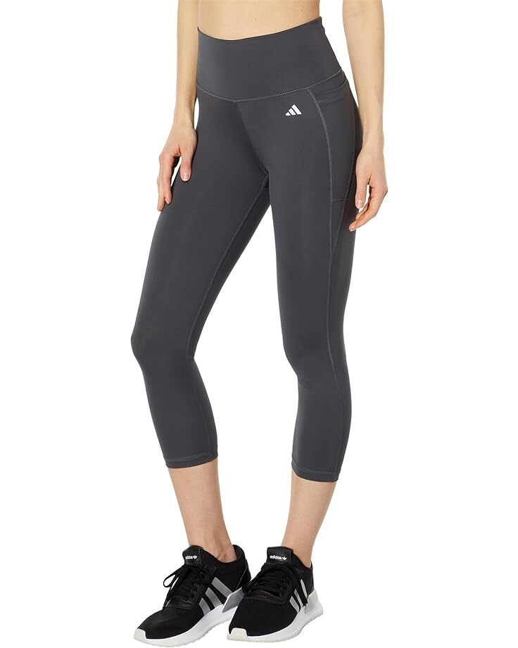 

Тайтсы adidas Optime Stash Pocket High-Waisted 3/4, серый
