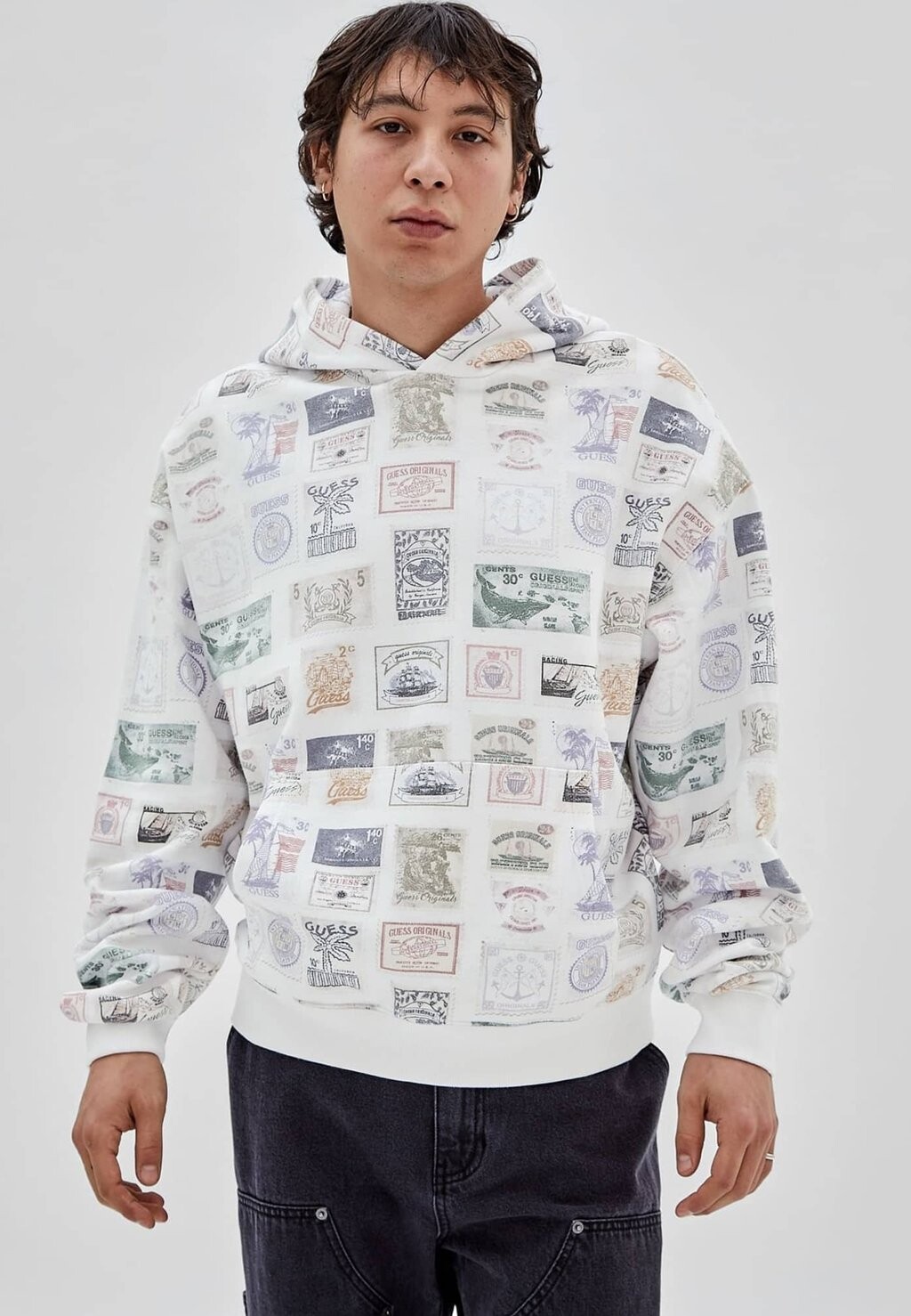 

Толстовка с капюшоном Guess, белый