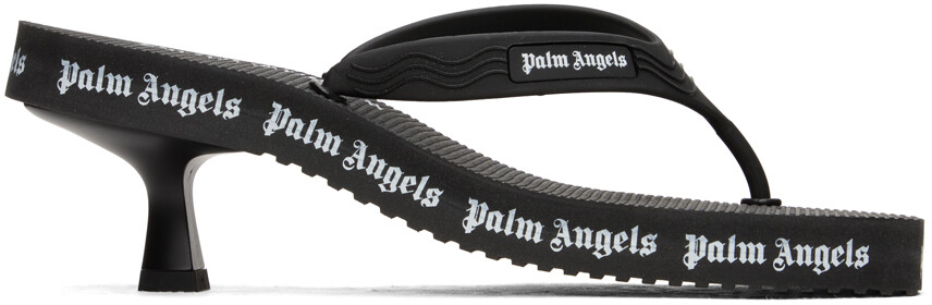 

Черные босоножки на каблуке с логотипом Palm Angels