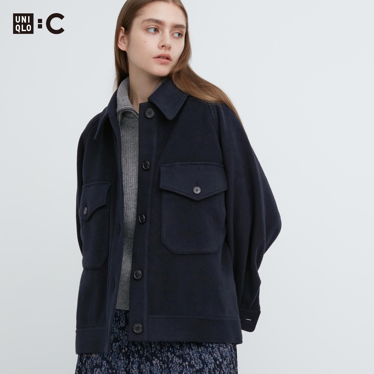 

Куртка оверсайз UNIQLO, темно-синий